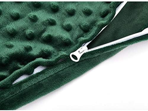 TONGDADA Weighted Blanket Cover (Dark Green Minky Dot, 60''x80'' Duvet Cover) - Image 7