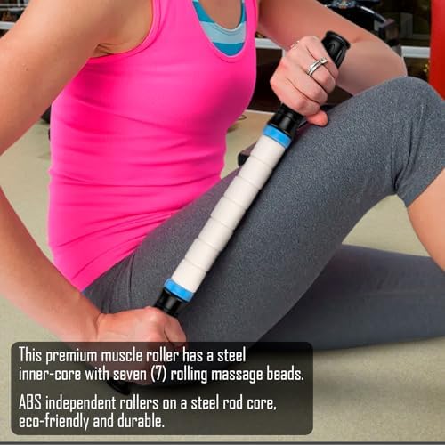 iGreely Portable Massage Roller Stick the Ultimate Muscle Roller 17 Inches Recommended By Physical Therapists Promotes Recovery Fast Relief for Cramps Soreness Tight Muscles-White - Image 7