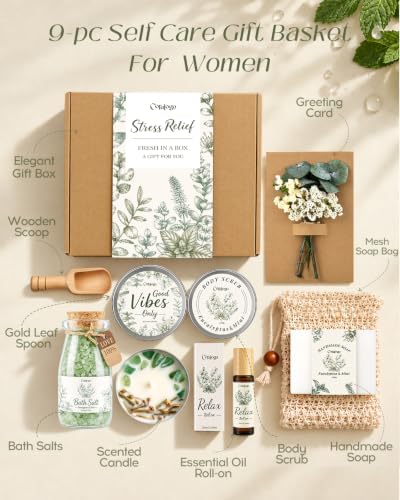 Natural Spa Gift Basket for Women, Mint Eucalyptus - Image 2