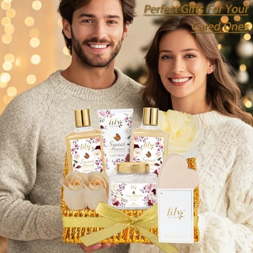 9Pcs Moisturizing Almond Spa Kit Bath Gifts Set Spa Gift Baskets for Women - Image 6