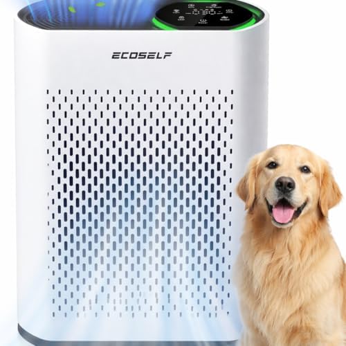 ECOSELF Smart HEPA Air Purifier for Home Large Room Up to 2,400 Sq Ft, 360° Air Intake 602 WHITE by ECOSELF