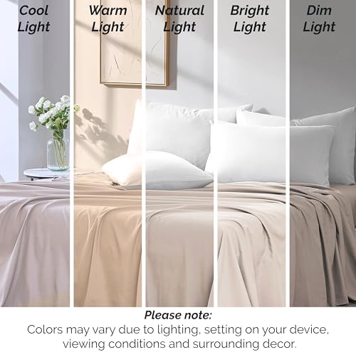 Twin XL Flat Sheets Only 66x102 Twin XL Top Sheet 2 Pack Natural Beige - Image 6
