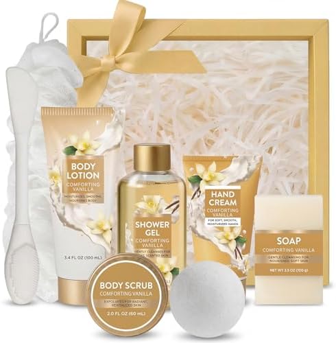 Spa Luxetique Gifts for Women 8pcs Vanilla Bath and Body Works Gift Set for Women Self Care Spa Gift for Womens Birthday Gift for Womens Grandma Mom Sister Friend by SPALUXETIQUEWORLD