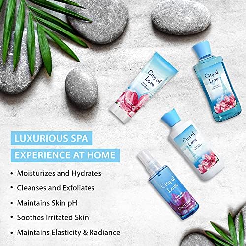 Bath & Body Kit, 3 Fl Oz, Ideal Skincare Gift Home Spa Set, Includes Body Lotion, Shower Gel, Body Cream, and Fragrance Mist, Birthday Mother's Valentine's Day Gifts(City of Love) - Image 5
