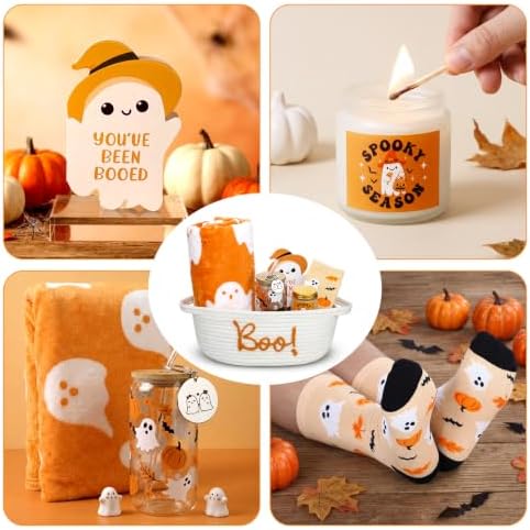 Mindsoft 7 Pcs Halloween Boo Basket Stuffers Boo Basket Gifts, Orange - Image 4