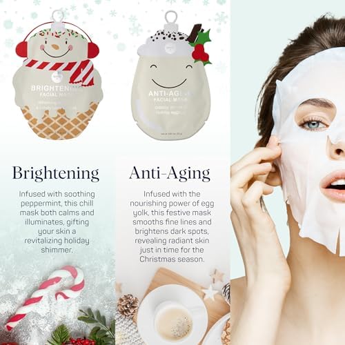 SpaLife Beauty Holiday Treats Christmas Face Mask Bundle | Korean Facial Mask | Hydrating, Soothing and Moisturizing Sheet Mask Set | Gifts & Stocking Stuffers for Women | 12 Pack - Image 3