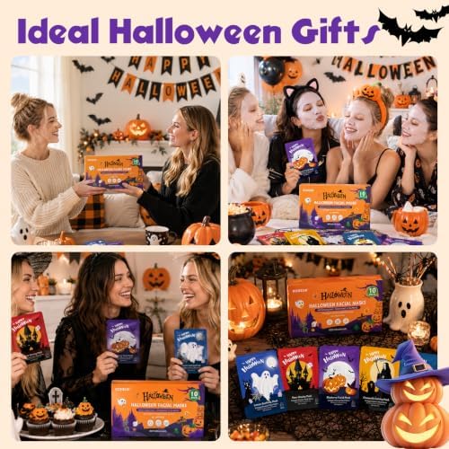 KONEUK 10 Pack Halloween Face Mask Skincare, Sheet Face Masks for Women - Image 6