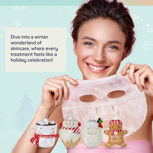 SpaLife Beauty Holiday Treats Christmas Face Mask Bundle | Korean Facial Mask | Hydrating, Soothing and Moisturizing Sheet Mask Set | Gifts & Stocking Stuffers for Women | 12 Pack - Image 2