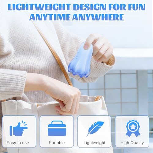 rozonii Mini Handheld Electric Massager, Ultra-Soft Squeeze Vibrating Massage Ball with 10 Modes, Waterproof Cordless TMJ Finger & Hand Massager for Stress Relief and Relaxation - Image 7