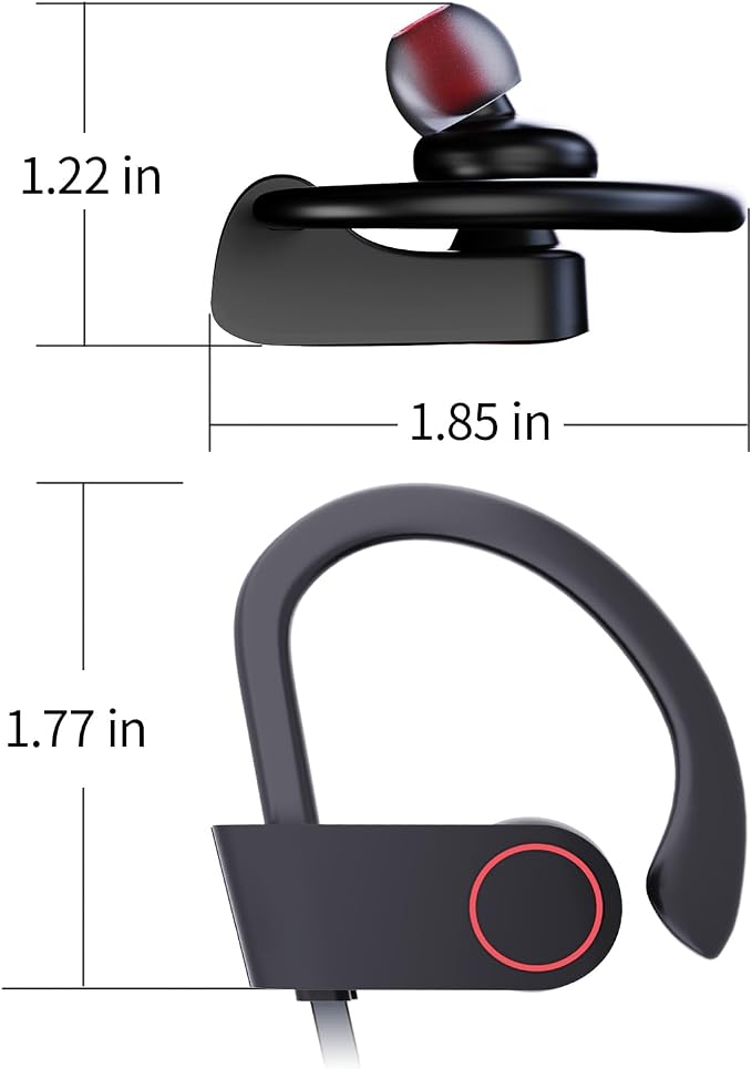 Boean Wireless Sport Headphones with IPX7 Waterproof Bluetooth V5.3, HD Bass+ Sound, 15H Playtime, Sound Isolation - Image 7