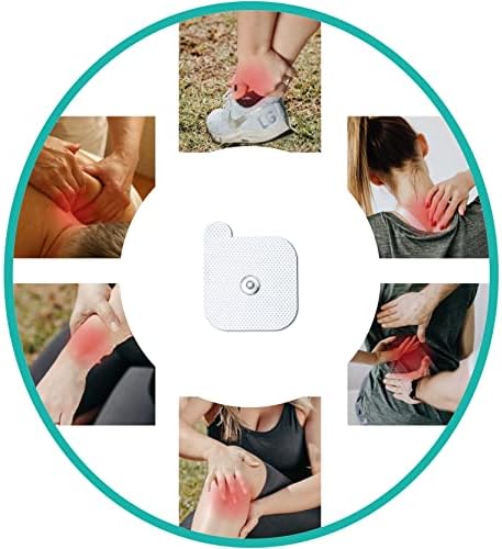TENS Unit Replacement Pads, 20 PCS Adhesive Electrode, Replacement Reusable Electrodes, Compatible with Muscle Stimulator Machine of Most Brand, with 3.5 mm Snap-on Connector, 2" X 2" - Image 2