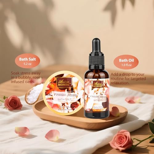 Spa Gift Set for Women, 8pc Fresh Rose Relaxing Bath Set for Women Gift - Image 5