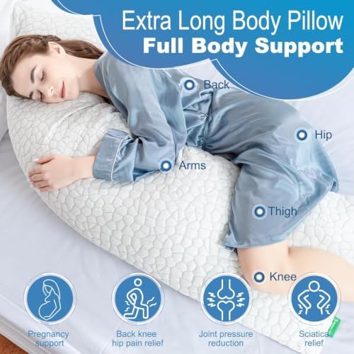 SUPA MODERN Cooling Bed Pillows for Sleeping 1 Pack Shredded Memory Foam Pillows Adjustable Cool Pillow for Side Back Stomach Sleepers Luxury Gel Pillows Body Pillow with Washable Removable Cover - Image 2