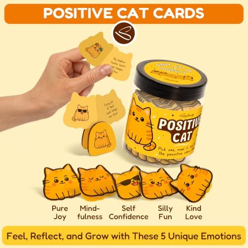 STOFINITY Positive Cat Jar, 60 Affirmation Cards, Cat Gifts for Women - Image 3