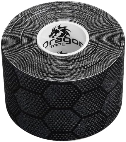Dragon Tape Waterproof Kinesiology Tape, 20 Precut Strips Per Roll, Synthetic (Black, Double Roll) - Image 7