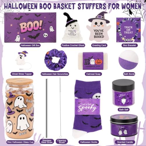 Purple Boo Basket Ideas, Halloween Boo Basket Stuffers for Women Teen Girls - Image 2