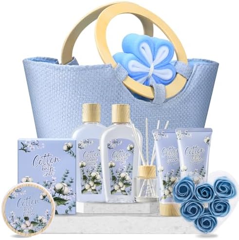 Spa Luxetique Cotton Gift Baskets for Women 10pc Spa Gift Sets by spaluxetique