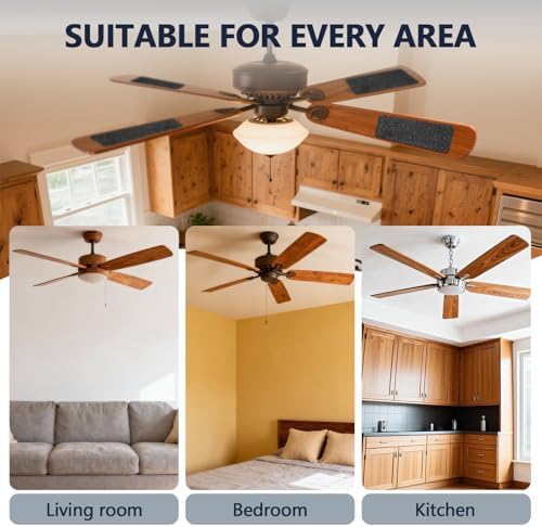 5Pcs Ceiling Fan Filters for Blades, Activated Coconut Shell Carbon Ceiling Fan Filters, Unscented Fan Blade Air Purifier Pads for Common Household Contaminants, Easily Sticks - Image 6