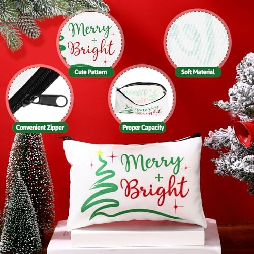 18 Pcs Christmas Gifts Set Merry Xmas Makeup Bags Enamel Mugs Christmas Socks Bulk 2026 Gifts Santa Snowflake Party Favors for Adults Women Coworkers Teacher Xmas Winter Party Supplies Decor - Image 5
