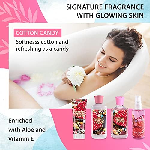 Cotton Candy Bath & Body Kit, 3 Fl Oz, Ideal Skincare Gift Home Spa Set, Includes Body Lotion, Shower Gel, Body Cream, and Fragrance Mist, Birthday Mother's Day Gifts - Image 2