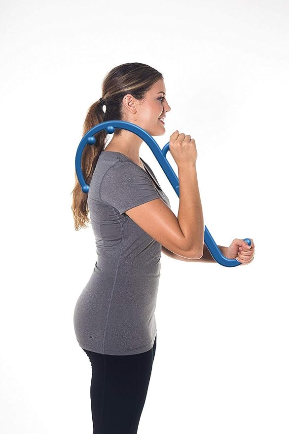 LiBa Deep Tissue Back Neck Massager Theracane for Pain Relief Blue - Image 9