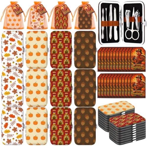 12 Set Thanksgiving Manicure Set Bulk Gifts with Bag Card by Lanties