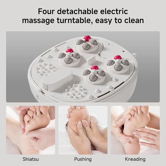 11.5-inch Foot Spa with Four Detachable Electric Massage Turntables, Featuring Circular Water Column Surfing Technology, Built-in Timer, and Intelligent Water Temperature Control - Image 2