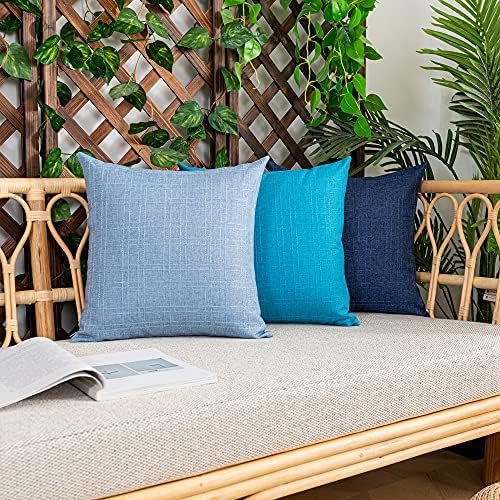 Kevin Textile Outdoor Waterproof 16”x16” Pillow Covers 2 Pack, Peacock Blue - Image 7