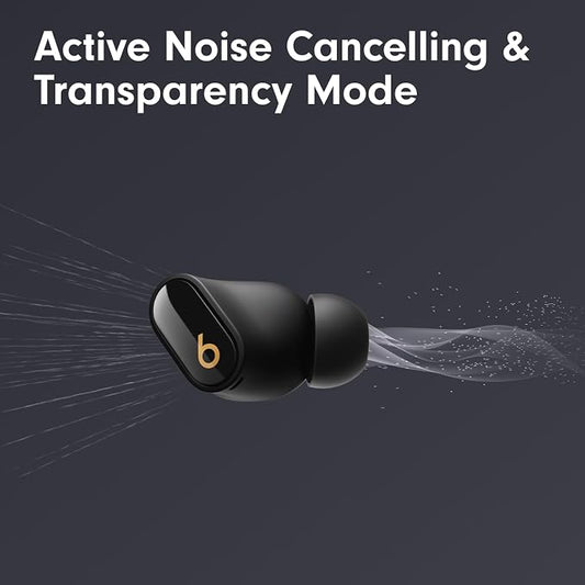 Beats Studio Buds + | True Wireless Noise Cancelling Earbuds, Enhanced Apple & Android Compatibility, Built-in Microphone, Sweat Resistant Bluetooth Headphones, Spatial Audio - Black/Gold | Includes charging case, USB-C cable and extra eartips for char... - Image 2