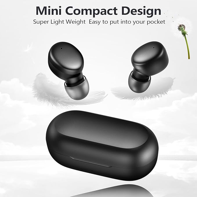 MOZOTER Mini Wireless Earbuds Bluetooth 5.3 in Ear Headphones Headsets | Light Weight,60Hrs Playtime Ear Buds with Charging Case,Smart Touch Control,Premium Sound with Deep Bass for Sport-Black - Image 6