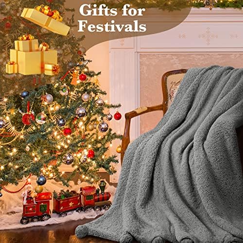 LBRO2M Sherpa Fleece Bed Blanket Super Soft Plush Warm Throw Queen 90"X90" - Image 6