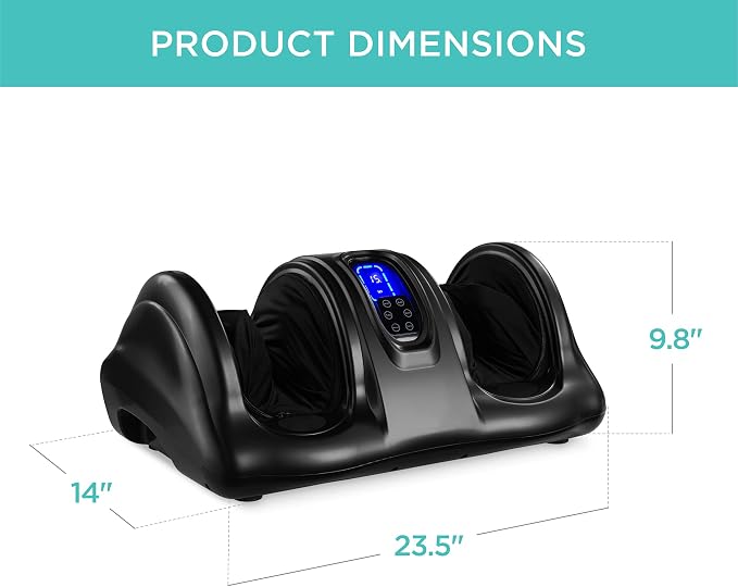 Best Choice Products Shiatsu Foot Massager for Pain Relief, Plantar Fasciitis, Neuropathy, Blood Circulation, Remote Control w/Compact Design - Black - Image 7
