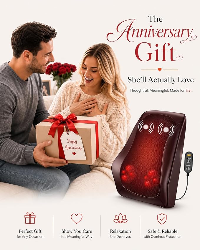 COMFIER Back Massager with Heat and Vibration, Shiatsu Neck and Back Massager for Chair, 8-Node Deep Tissue Massage Pillow with Adjustable Flap, 3 Intensities for Lower Back, Office Chair, Sofa - Image 8