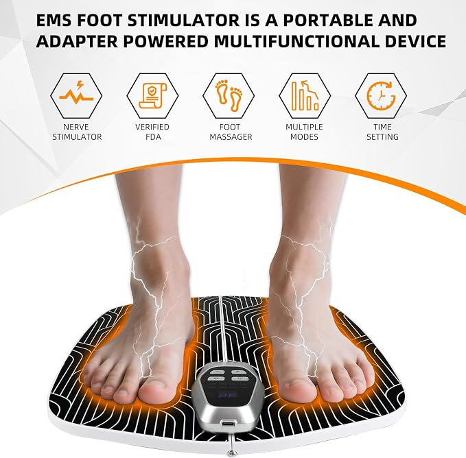 EMS Foot Stimulator (HK701A),Transcutaneous Electrical Nerve Stimulator for Pain Relief,EMS Foot Massager for Stimulate Healthy Muscles,Improve and facilitate Muscle Performance, Portable - Image 7