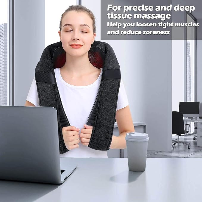 Shiatsu Neck Back & Shoulder Massager with Heat for Pain Relief Deep Tissue - Image 9
