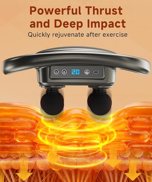 AERLANG Massage Gun Deep Tissue 6 Head Muscle Massager,Back Massager for Pain Relief,Percussion Massage Tool Handheld Messager with 9 Levels & 4 Modes Christmas Gifts White Elephant Gifts for Adults - Image 2