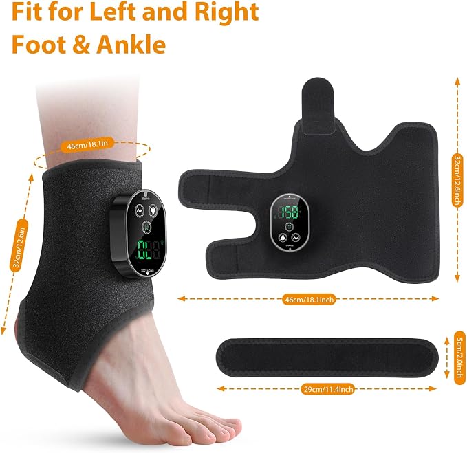 Cordless Neuropathy Foot Massager with Heat, Ankle Massager for Plantar Fasciitis & Swollen Feet Relief, Heating Pad with 6 Temp & 3 Vibration Modes for Pain Relief, Portable Rechargeable - Image 7