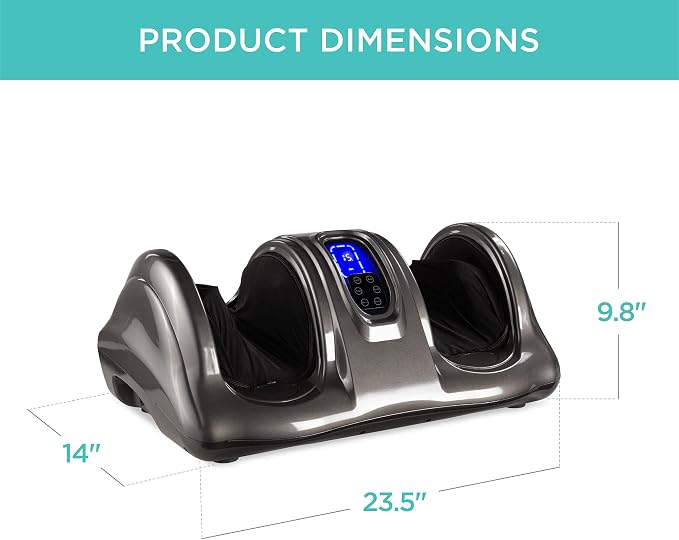 Best Choice Products Shiatsu Foot Massager for Pain Relief, Plantar Fasciitis, Neuropathy, Blood Circulation, Remote Control w/Compact Design - Gray - Image 7