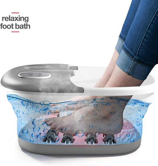 Medical king Foot Spa with Heat and Massage and Jets Includes A Remote Control A Pumice Stone Collapsible Foot Spa Massager with Heat and Massage Bubbles and Vibration - Image 2