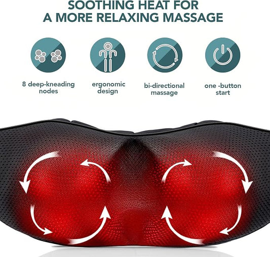 MagicMakers Electric Shiatsu Neck Massager with Heat - Pain Relief for Back, Shoulders & Feet - Gifts for Men, Women, Mom, Dad - From Daughter or Son - Ideal for Christmas, Mother's Day & Father's Day - Image 2
