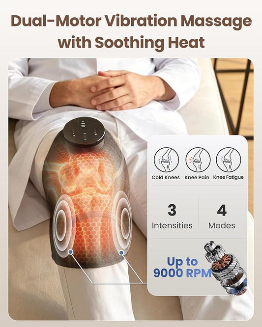 3-in-1 Cordless Knee Massager with Graphene Heat & Vibration, Rechargeable Heating Pad for Knee, Shoulder & Elbow, 4 Massage Modes & 3 Heat Levels, Helps Relieve Muscle Soreness & Joint Stiffness - Image 2
