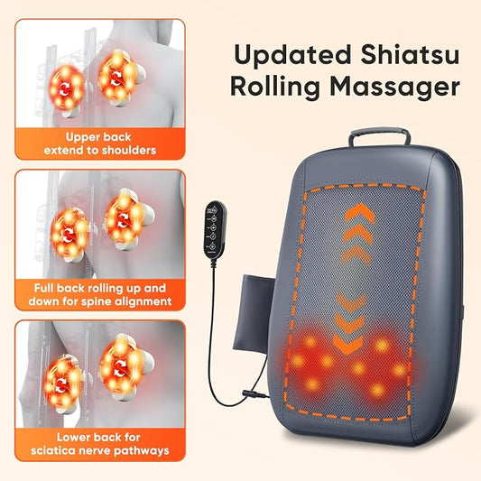 4D Electric Shiatsu Back Massager with Heat - Image 2