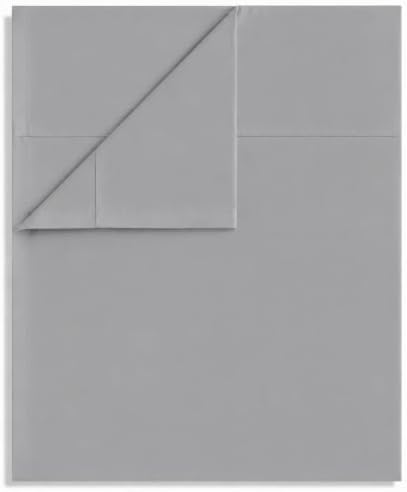 Queen Flat Sheet Only, 1 Pack Top Bed Sheets, Soft Breathable Brushed Microfiber Color-Coded Label Threads, (90"x102",Light Gray) by Culve