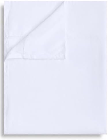 Queen Flat Sheet Only, 1 Pack White Top Bed Sheets, Soft Breathable Brushed Microfiber Color-Coded Hem Threads, 90x102 by Culve
