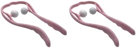 Mount Plus M1212 Shiatsu Neck Massager for Neck and Shoulder with Deep Tissue Trigger Point Manual Self Muscle Massage for Muscle Pain Relief (Simulates Massage Therapist Hands) (2 Pack Pink) by MountPlusForHealthcareHomeOffice