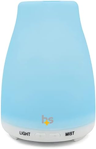 HealthSmart Essential Oil Diffuser, Cool Mist Humidifier and Aromatherapy Diffuser with 150ML Tank Ideal for Small Rooms, Adjustable Timer and Mist Mode, White by HealthSmart