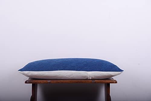Trade Star 12X24 Cotton Solid Pillow Cover Decorative Cushion Cover Throw Pillow Cover for Living Room Decor Indian Farmhouse Accent Pillow Cases for Sofa Room (Indigo Solid) - Image 2