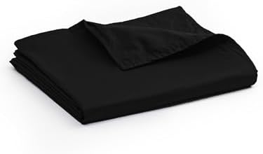 YnM Exclusive Cotton Duvet Cover for Weighted Blankets with 16 Strings (Black, 88"x104") by YNM