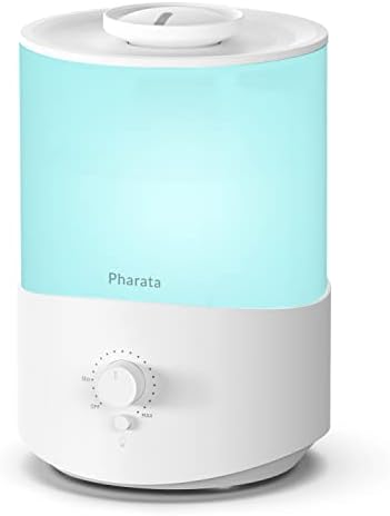 Pharata Humidifiers for Bedroom Large Room, 2.5L Cool Mist Humidifier with Essential Oil Diffuser, Top Fill Humidifier for Baby, Home, Plant, Ultrasonic Humidification for whole house, Auto Shut-Off by pharata