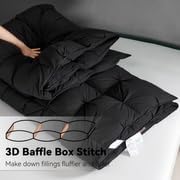 SNOWMAN Premium Down Comforter King Size, Black Duvet Insert All Season - Image 4